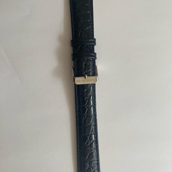 Elegant Black Leather Watch Strap